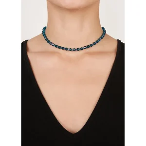 KONPLOTT Halskette Bead Snake Jelly blue/green – Metallfarbe silber
