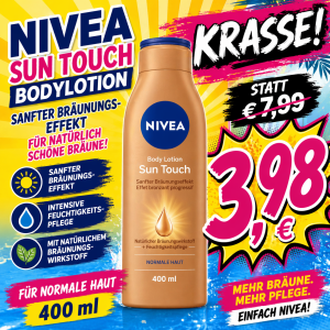 NIVEA Sun Touch Body Lotion 400 ml – Sanfter Bräunungseffekt & intensive Feuchtigkeit