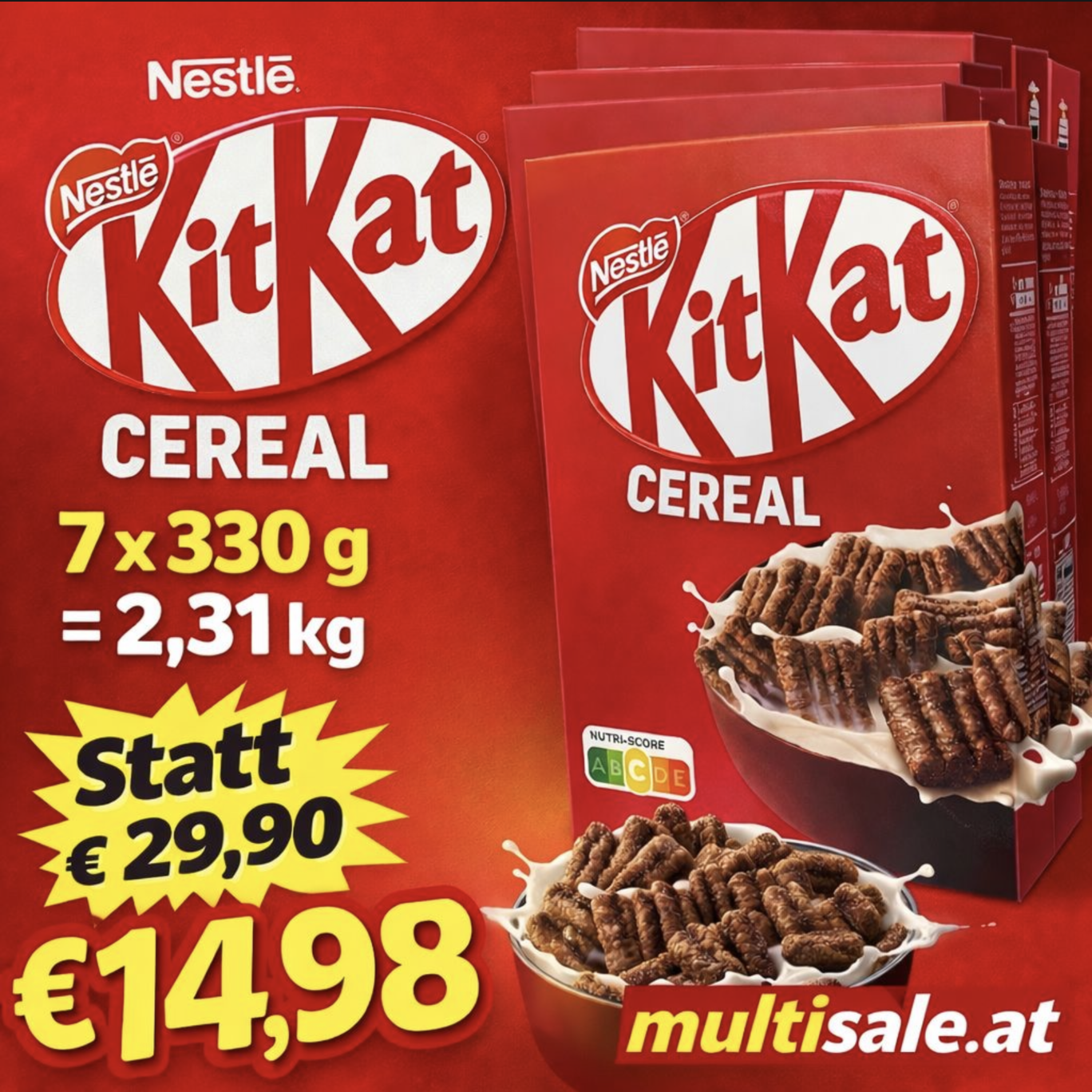 Nestle KitKat Cereal 7 x 330g – MHD 05/2026